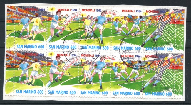 1994 - SAN MARINO - LOTTO/47963 - MONDIALI DI CALCIO  2 SERIE COMPLETE USATI