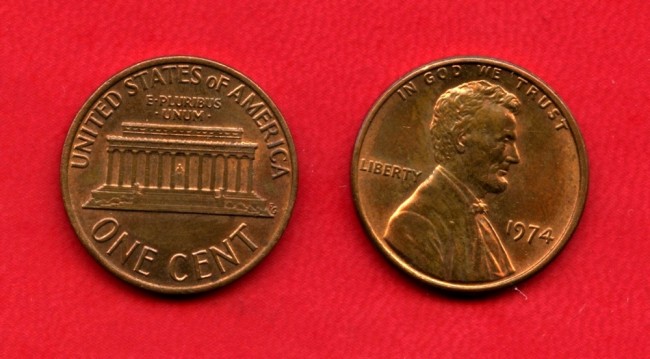 1974 - STATI UNITI - 1 CENT. LINCOLN - LOTTO/M26213