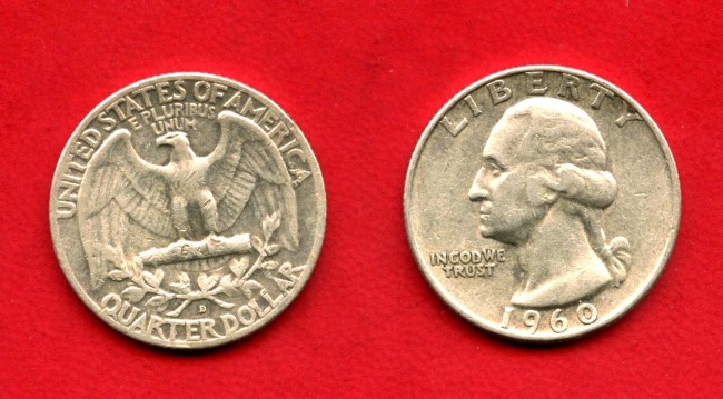 1960D - STATI UNITI - LOTTO/M39835 - 1/4 DI DOLLARO ARGENTO WASHINGTON