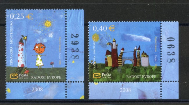 2008 - MONTENEGRO REPUBBLICA - GIOIA D'EUROPA  2V. - NUOVI - LOTTO/34852