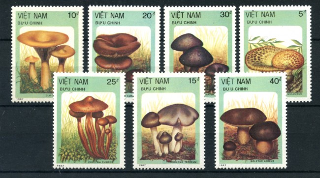1987 - VIET NAM - LOTTO/19656 - FUNGHI 7v. - NUOVI
