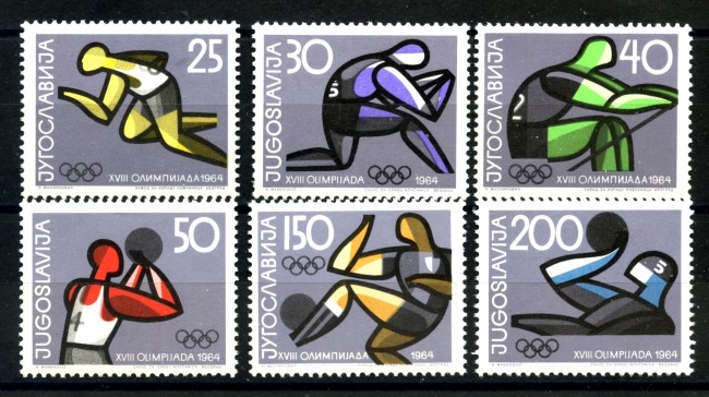 1964 - JUGOSLAVIA - OLIMPIADI DI TOKIO 6 v. - NUOVI - LOTTO/33854