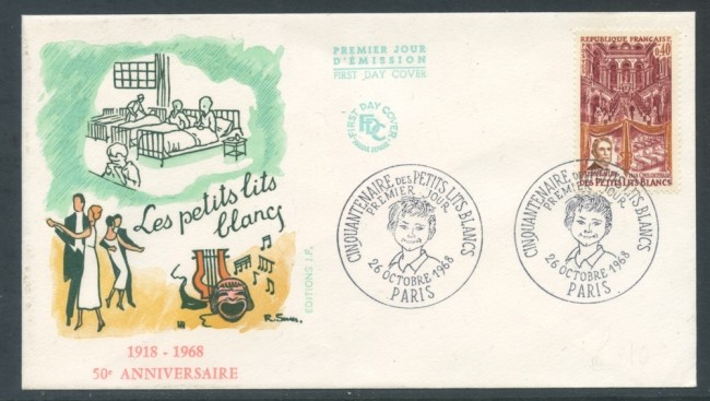 1968 - FRANCIA - LETTINI BIANCHI - BUSTA FDC - LOTTO/26585