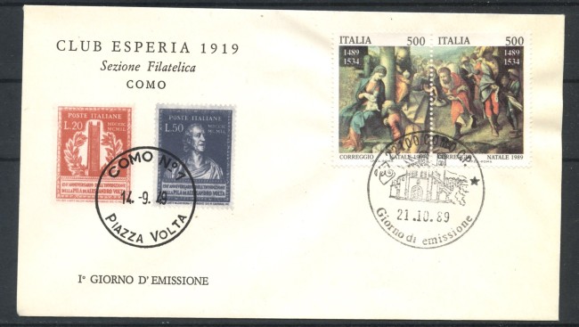 1989 - REPUBBLICA - LOTTO/39103 - NATALE 2v. - BUSTA FDC