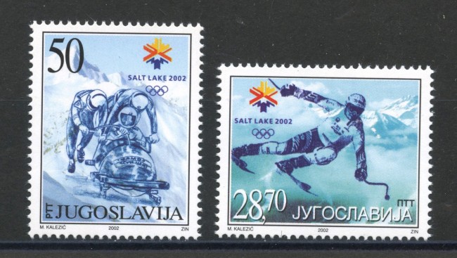 2002 - JUGOSLAVIA - OLIMPIADI DI  SALT LAKE CITY  2v. - NUOVI - LOTTO/35565