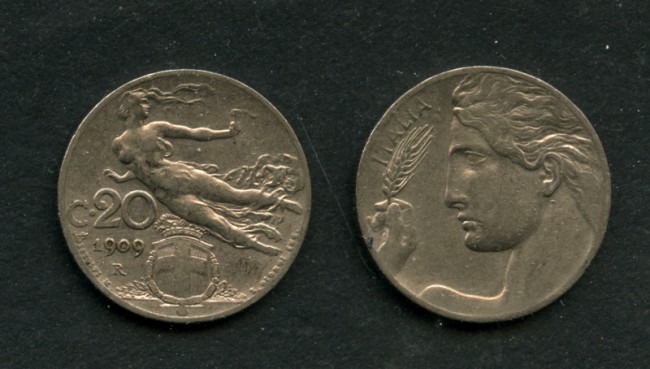 1909 - LOTTO/M17307 - REGNO - 20 CENT. LIBERTA' LIBRATA