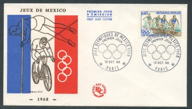 1968 - FRANCIA - OLIMPIADI DEL MESSICO - BUSTA FDC - LOTTO/26608