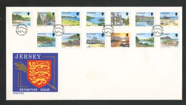 1989 - JERSEY - LOTTO/41778 - VEDUTE  13v. - BUSTA FDC