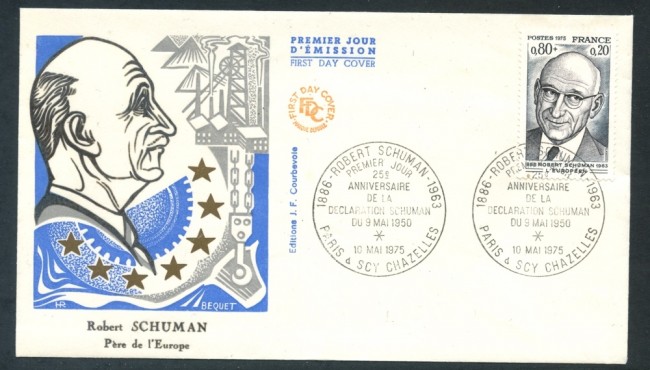 1975 - FRANCIA - ROBERT SCHUMAN - BUSTA FDC - LOTTO/26479