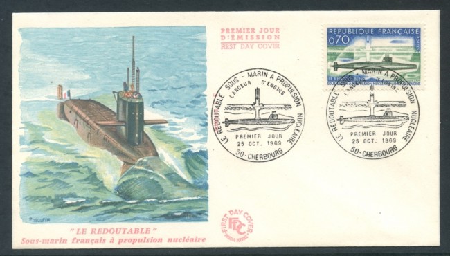 1969 - FRANCIA - SOTTOMARINO NUCLEARE - BUSTA FDC - LOTTO/26522