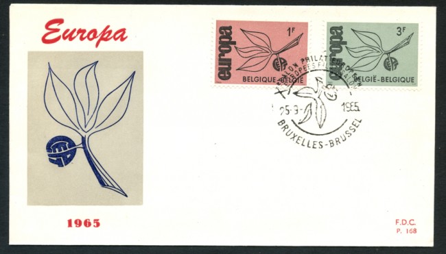1965 - BELGIO - LOTTO/20439 - EUROPA 2v. - BUSTA FDC