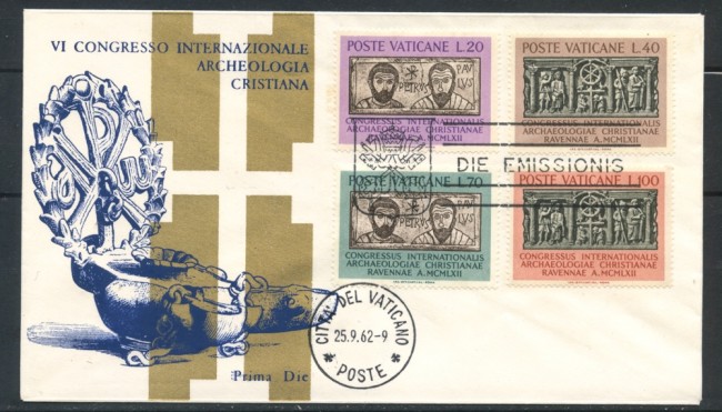 1962 - VATICANO - ARCHEOLOGIA CRISTIANA - BUSTA FDC - LOTTO/25407