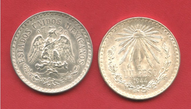 1944 - MESSICO - LOTTO/M39846 - 1 PESO ARGENTO