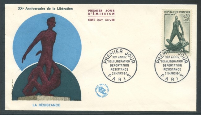 1964 - FRANCIA - ANNIVERSARIO DELLA LIBERAZIONE RESISTENZA - BUSTA FDC - LOTTO/26684