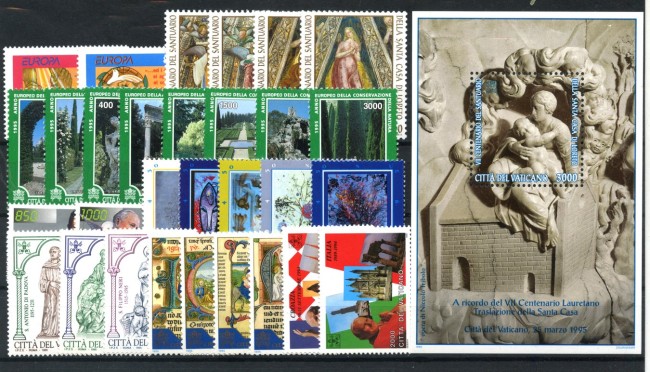 1995 - VATICANO - LOTTO/43002 - ANNATA COMPLETA 30 v. + 1 FOGLIETTO - NUOVI