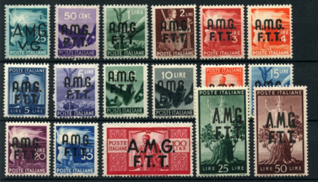 1947/48 - LOTTO/11673 - TRIESTE A - DEMOCRATICA  17v. - LING.