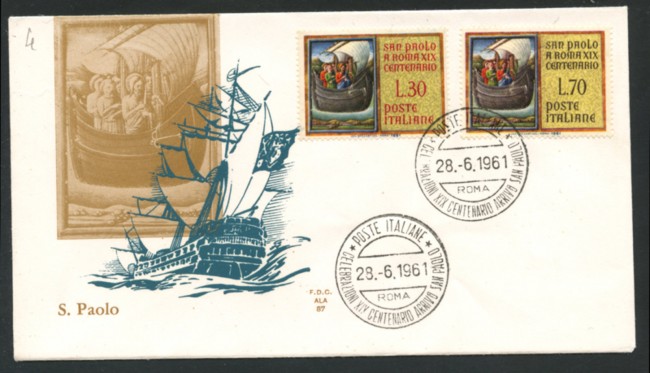 1961 - LOTTO/15999 - REPUBBLICA -  SAN PAOLO A ROMA - FDC
