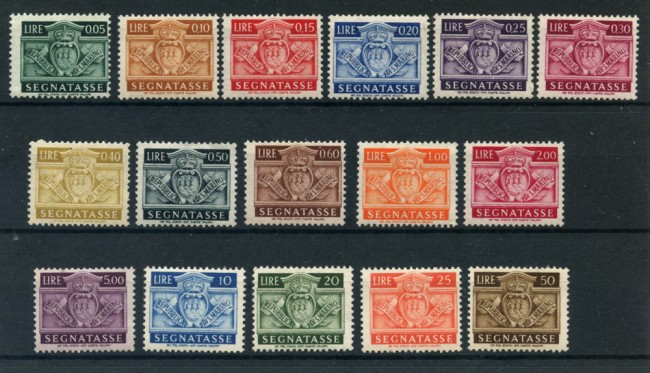 1945 - LOTTO/20611 - SAN MARINO - SEGNATATASSE 16v. - LING.