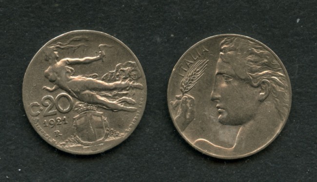 1921 - LOTTO/M17315 - REGNO - 20 CENT. LIBERTA' LIBRATA
