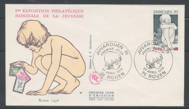1976 - FRANCIA - ESPOSIZIONE FILATELICAJUVAROUEN 76 - BUSTA FDC - LOTTO/25126