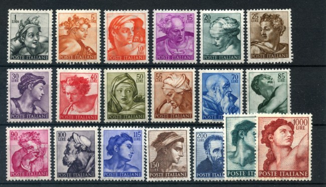 1961 - REPUBBLICA - MICHELANGIOLESCA 19v. - NUOVI - LOTTO/6384