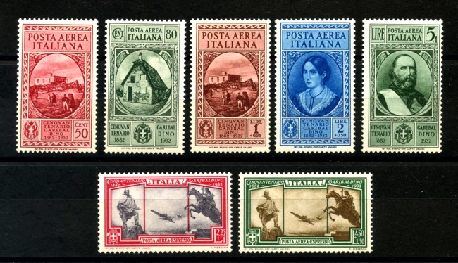 1932 - REGNO D'ITALIA - LOTTO/37963 -  POSTA AEREA GIUSEPPE GARIBALDI 7v. - NUOVI