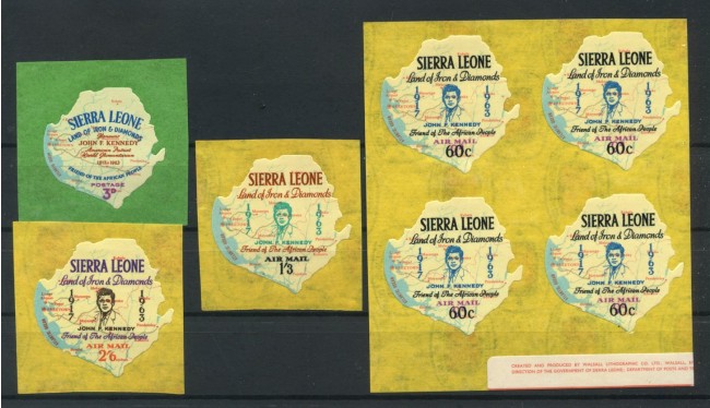 1963 - SIERRA LEONE - LOTTO/47937 - JOHN F. KENNEDY - 7V. NUOVI AUTOADESIVI