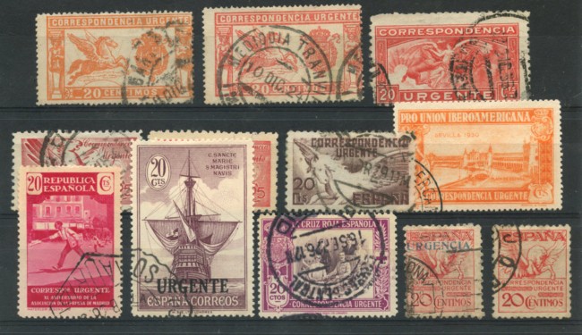 1905/1939 - LOTTO/16760 - SPAGNA - FRANCOBOLLI ESPRESSO 12v. - USATI