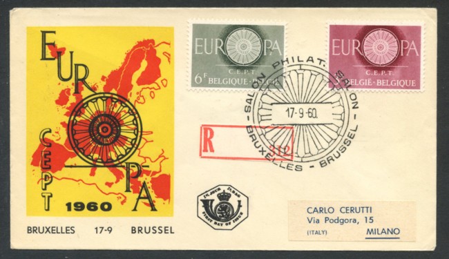 1960 - BELGIO - LOTTO/19848 -  EUROPA - BUSTA  FDC