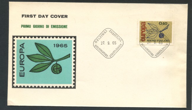 1965 - FINLANDIA - LOTTO/20465 - EUROPA BUSTA FDC
