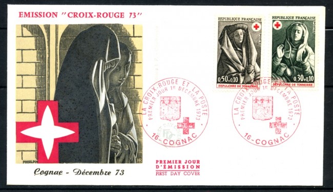 1973 - FRANCIA - PRO CROCE ROSSA 2v. BUSTA FDC - LOTTO/25131