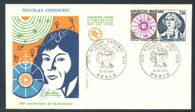 1974 - FRANCIA - NICOLO COPERNICO - BUSTA FDC - LOTTO/26566