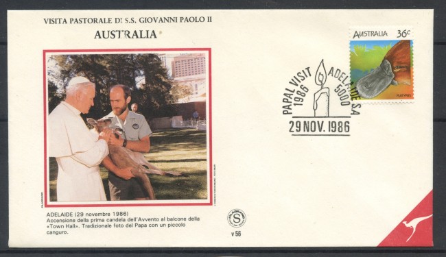 1986 - AUSTRALIA - ADELAIDE - VISITA DI PAPA GIOVANNI PAOLO II° - BUSTA - LOTTO/31131