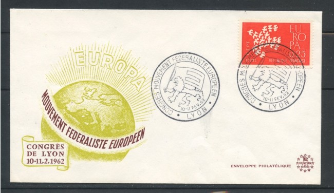 1962 - FRANCIA - CONGRESSO MOVIMENTO FEDERALISTA EUROPEO - BUSTA - LOTTO/25171