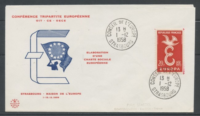 1958  - FRANCIA - CONFERENZA TRIPARTITO EUROPEO - BUSTA - LOTTO/25172