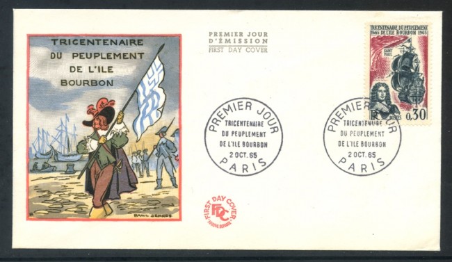 1965 - FRANCIA - INSEDIAMENTO NELL'ISOLA BORBONE - BUSTA FDC - LOTTO/25871