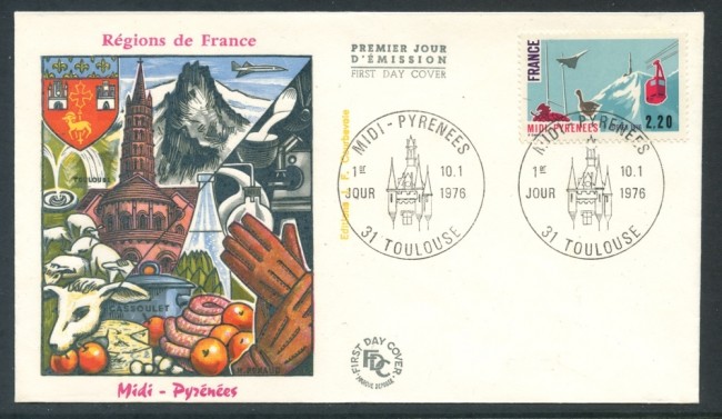 1976 - FRANCIA - MIDI PYRENEES - BUSTA FDC - LOTTO/26499