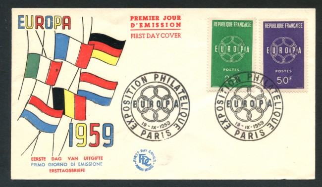1959 - FRANCIA - LOTTO/20398 - EUROPA BUSTA FDC
