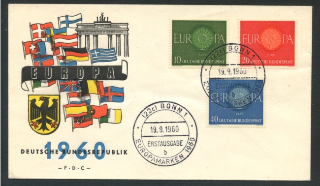 1960 - GERMANIA FEDERALE - LOTTO/20411 - EUROPA BUSTA FDC