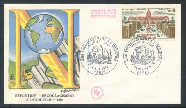 1973 - FRANCIA - INCORAGGIAMENTO ALL'INDUSTRIA - BUSTA FDC - LOTTO/25864