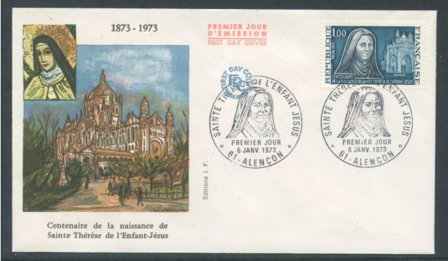 1973 - FRANCIA - S.TERESA DEL BAMBINO GESU' - BUSTA FDC - LOTTO/26551