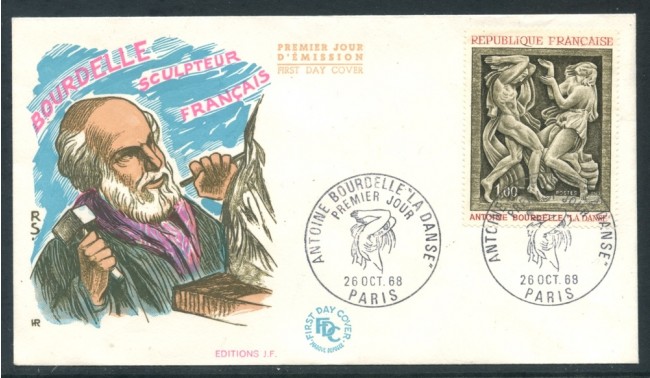 1968 - FRANCIA - A.BOURDELLE LA DANZA - BUSTA FDC - LOTTO/26584