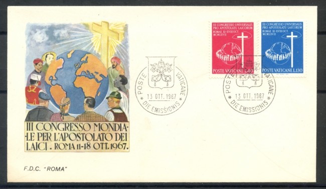 1967 - VATICANO - APOSTOLATO DEI LAICI - BUSTA FDC ROMA - LOTTO/27640