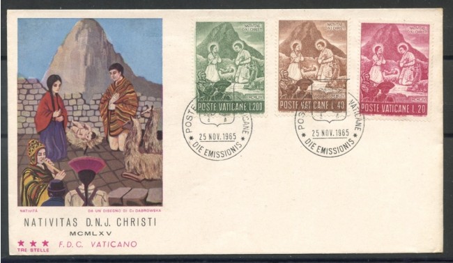 1965 - VATICANO - NATALE - BUSTA FDC TRE STELLE - LOTTO/27654