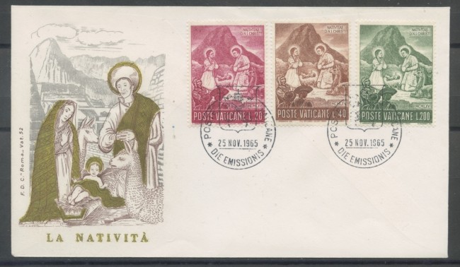 1965 - VATICANO - NATALE - BUSTA FDC  ROMA - LOTTO/27656
