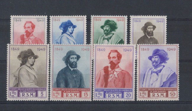 1949 - LOTTO/RSM365CPN - S. MARINO - GARIBALDI 8v. NUOVI