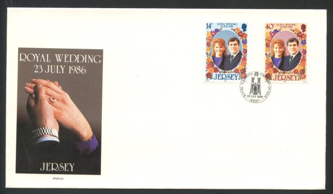 1986 - JERSEY - LOTTO/41786 - NOZZE PRINCIPE ANDREA 2v. - BUSTA FDC