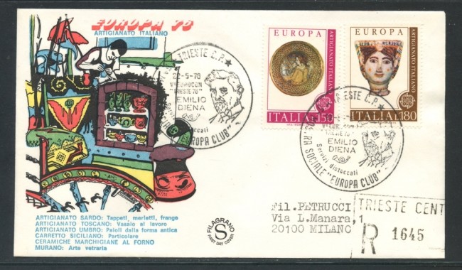 1976 - REPUBBLICA - EUROPA - BUSTA FDC FILAGRANO VIAGGIATA - LOTTO/27511
