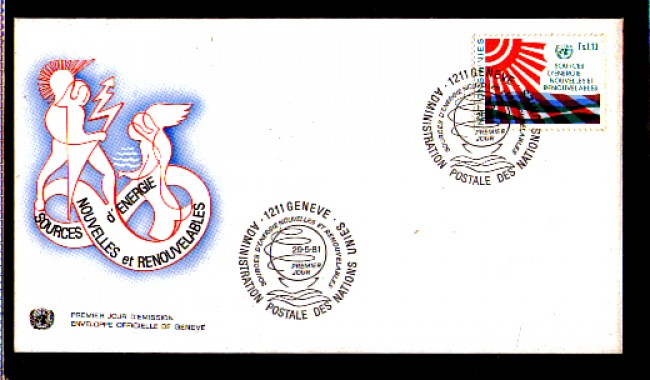 1981 - LOTTO/ONUS100FDC - ONU SVIZZERA - SORGENTI ENERGETICHE - BUSTA FDC