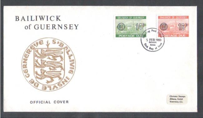 1980 - LOTTO/10961 - GUERNSEY - SEGNATASSE - BUSTA FDC
